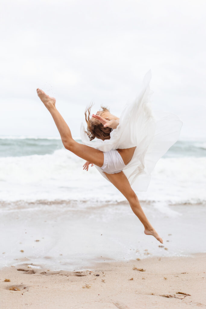 Leap Dance portrait by ocean, Florida