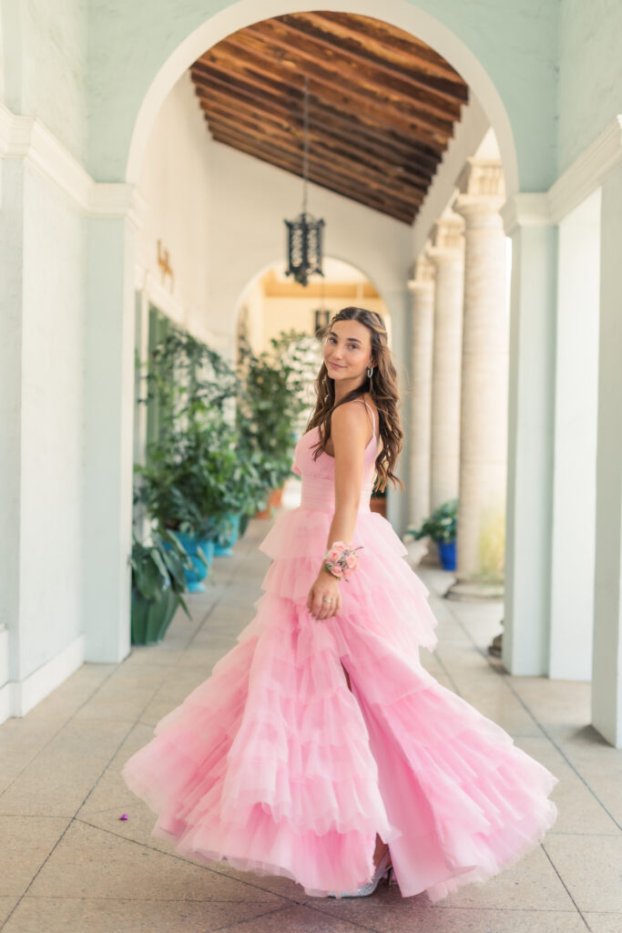Graduating senior photographed on Worth Avenue in Palm Beach