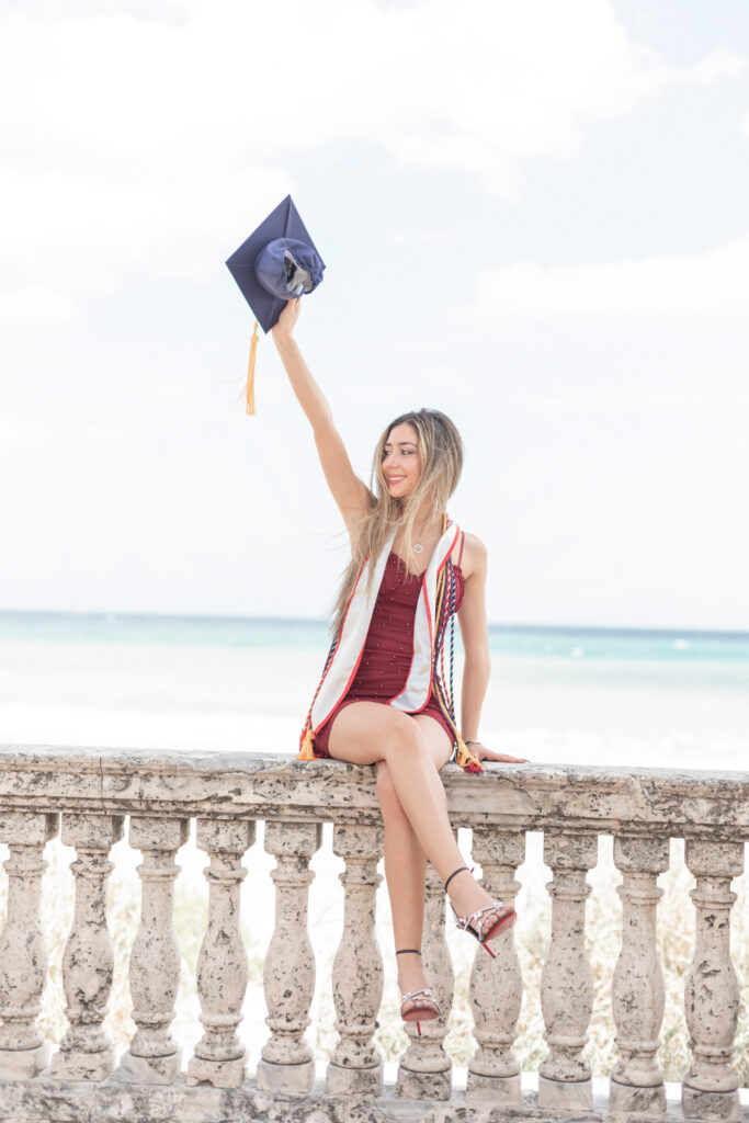 High school senior portrait at the Worth Avenue Clock Tower in Palm Beach