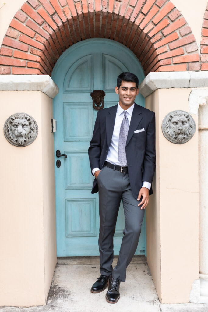 High school senior portrait on Worth Avenue in Palm Beach, Florida