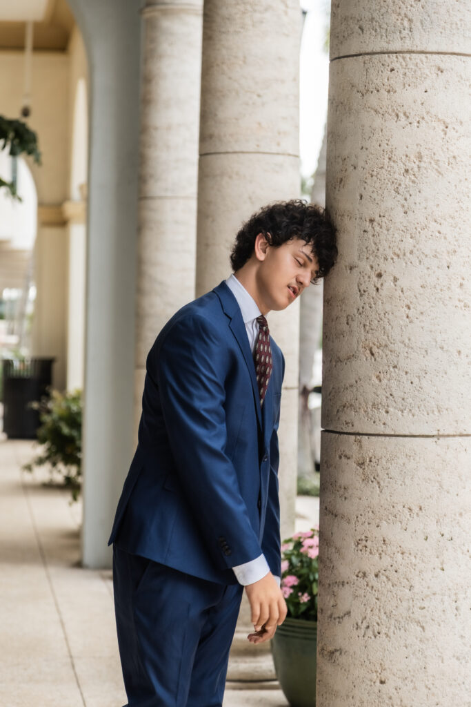 Palm Beach senior boy portrait on Worth Avenue
